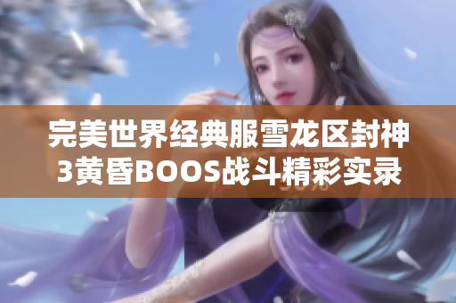 完美世界经典服雪龙区封神3黄昏BOOS战斗精彩实录